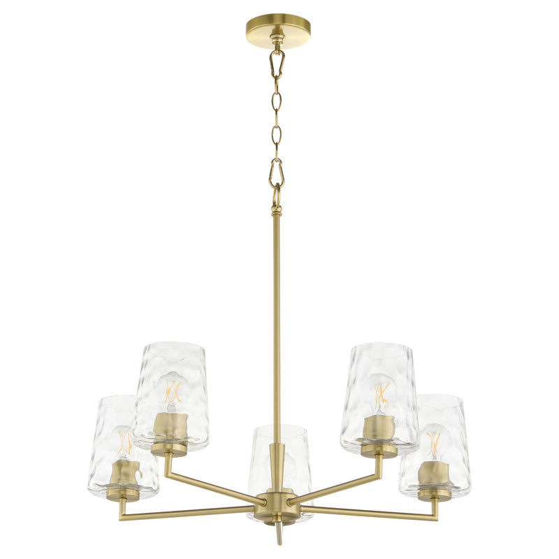 Goodwin 5 Light Chandelier in Aged Brass