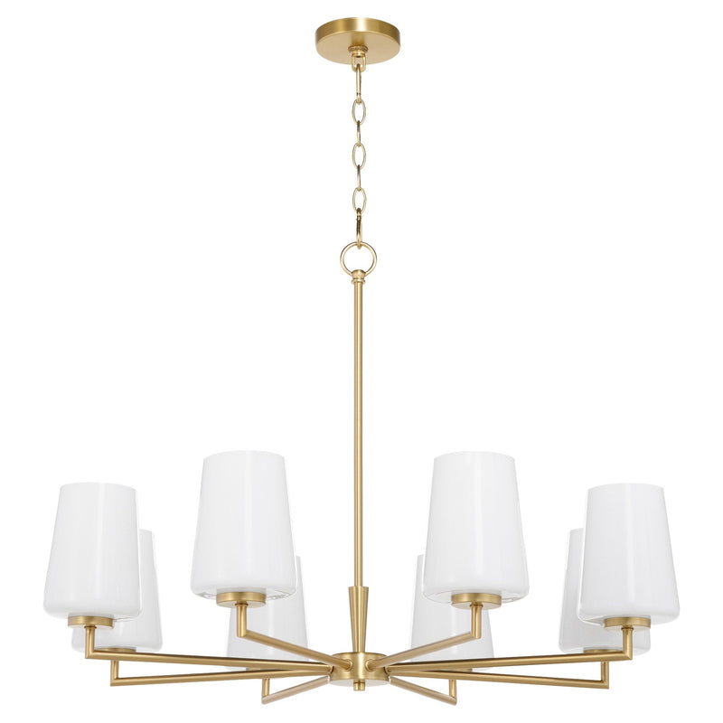 Goodwin 8 Light Chandelier in Aged Brass