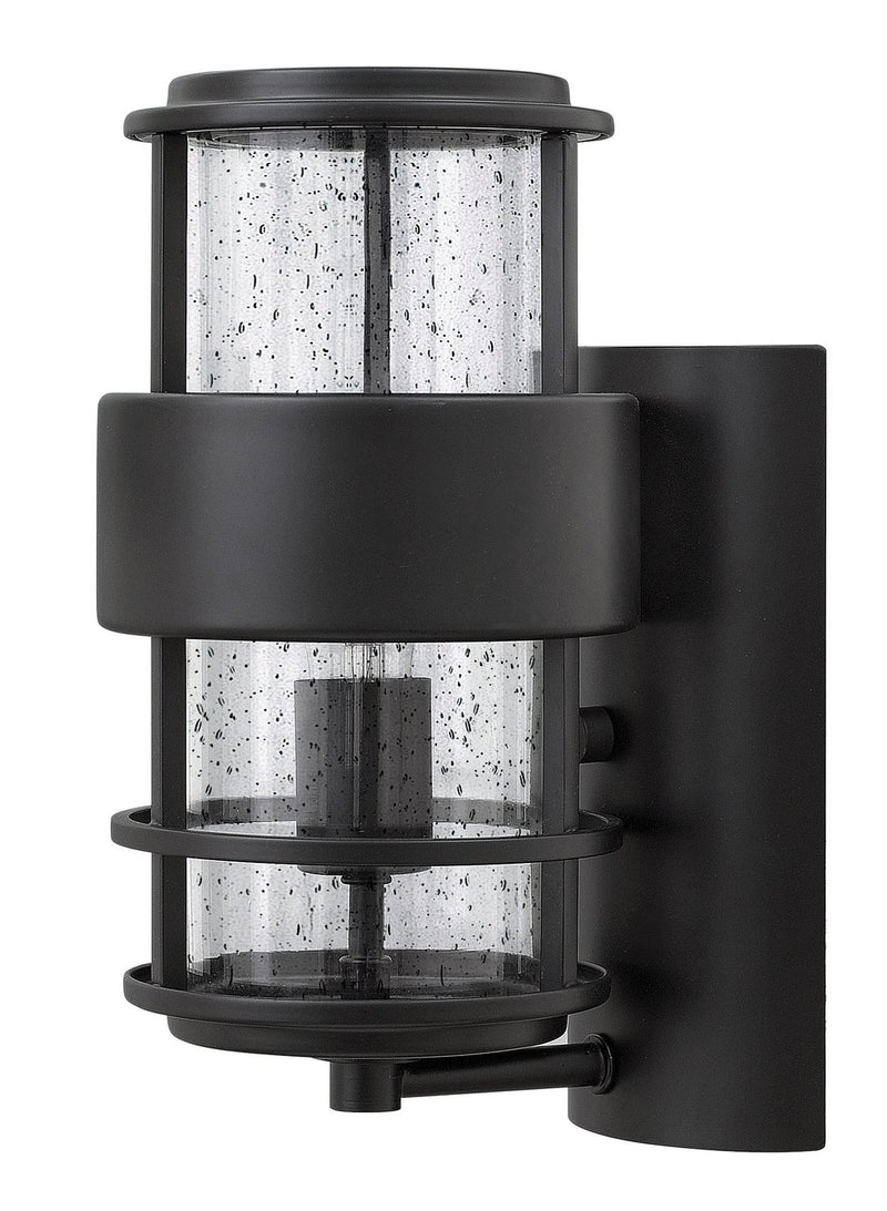 Saturn Small Outdoor Wall Lantern in Satin Black
