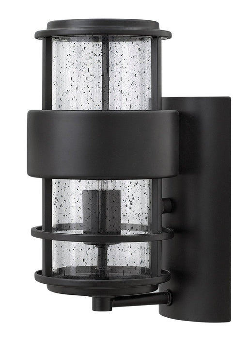 Saturn Small Outdoor Wall Lantern in Satin Black