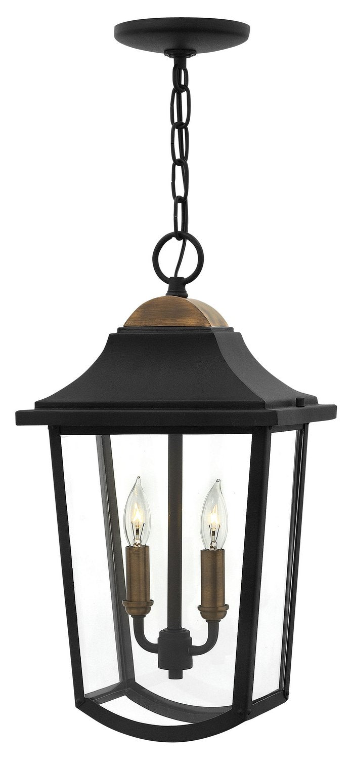 Burton 2-Light Outdoor Hanging Lantern in Black
