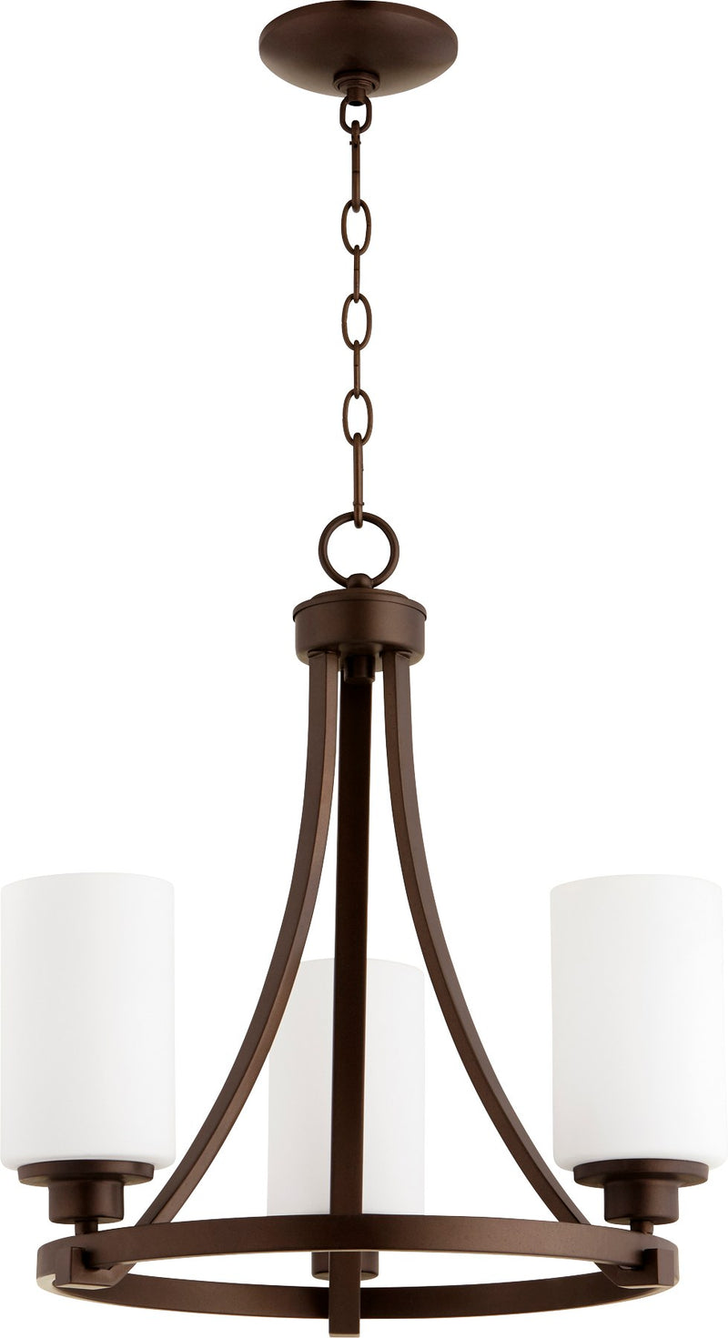 Lancaster 3 Light Chandelier in Oiled Bronze
