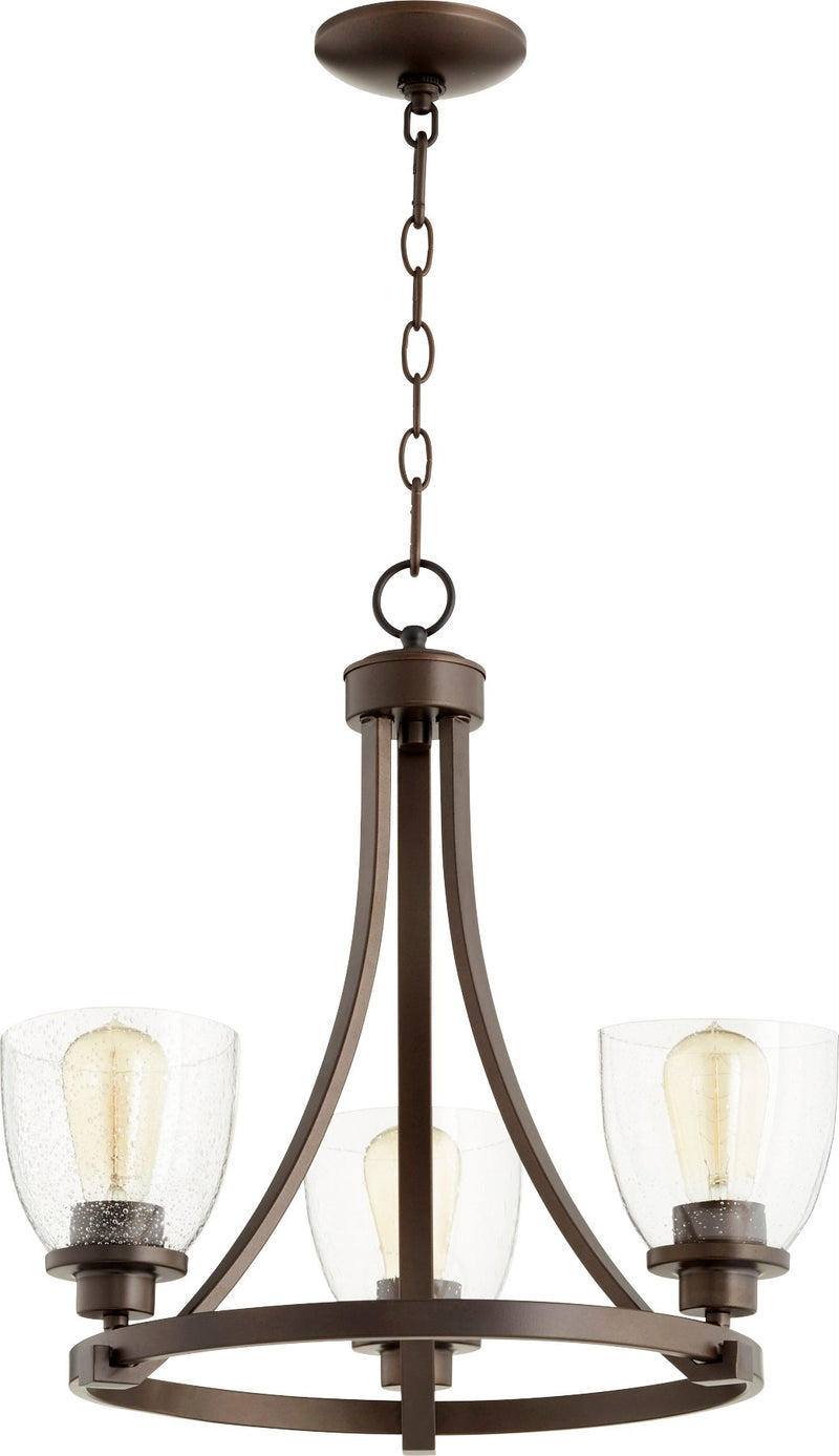 Lancaster 3 Light Chandelier in Oiled Bronze