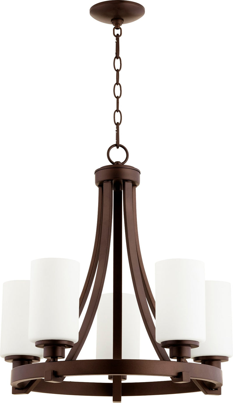 Lancaster 5 Light Chandelier in Oiled Bronze