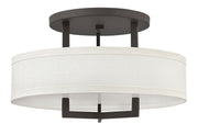 Hampton 20" 3-Light Semi-Flush Mount in Buckeye Bronze