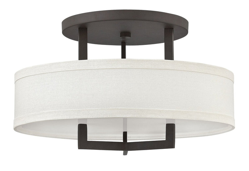 Hampton 20" 3-Light Semi-Flush Mount in Buckeye Bronze