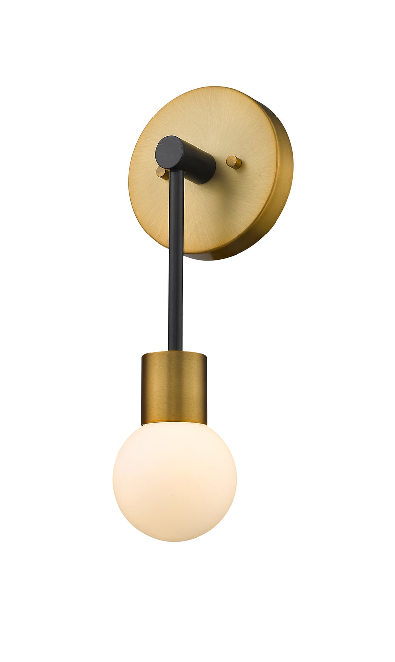 Neutra 1 Light 6" Wall Sconce in Matte Black + Foundry Brass
