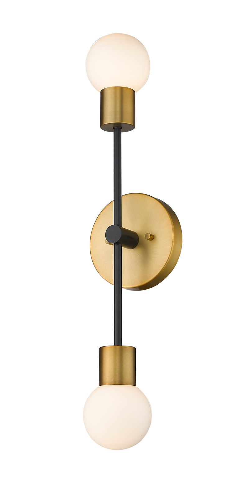 Neutra 2 Light 6" Wall Sconce in Matte Black + Foundry Brass