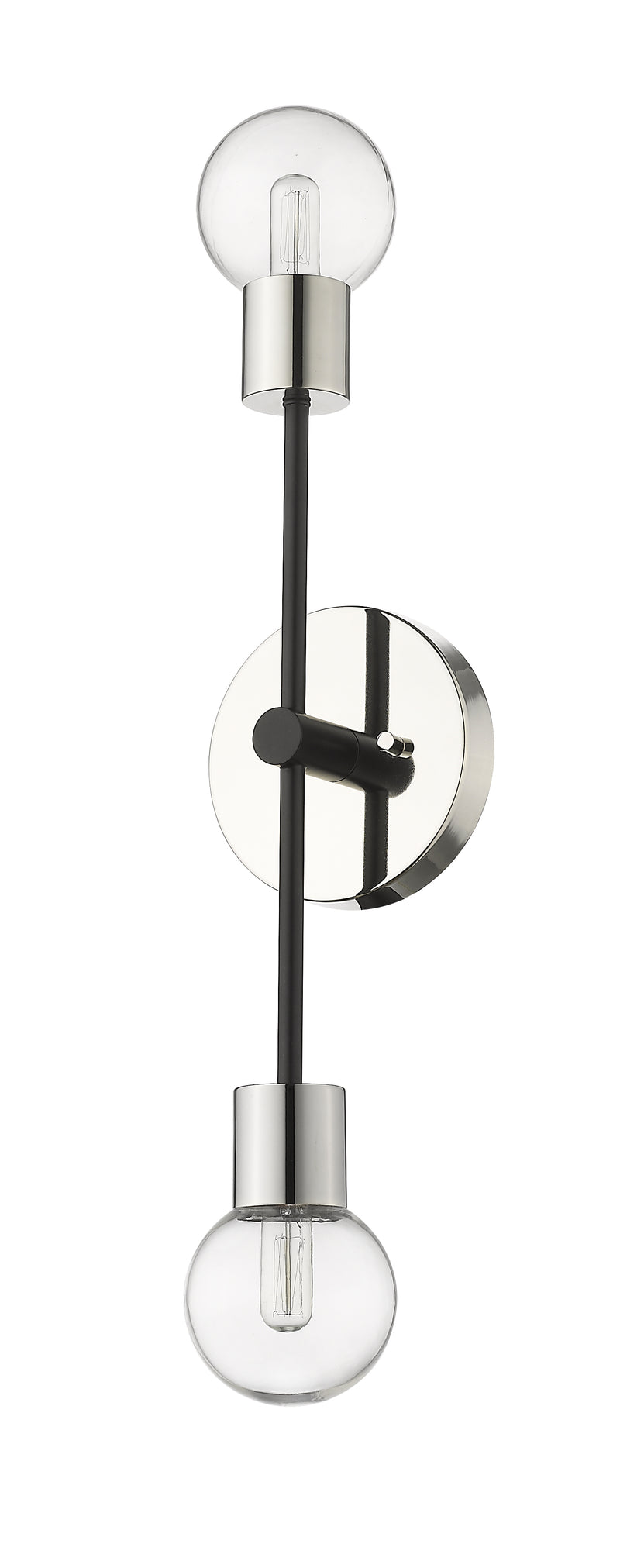 Neutra 2 Light 6" Wall Sconce in Matte Black + Polished Nickel