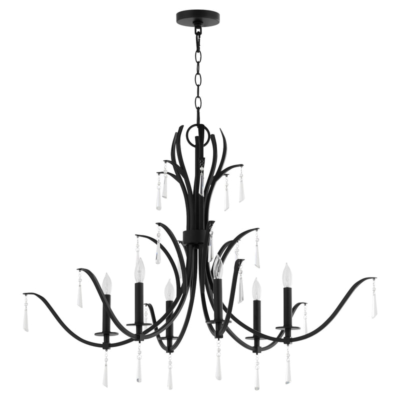 Majesty 6 Light Oval Chandelier in Matte Black