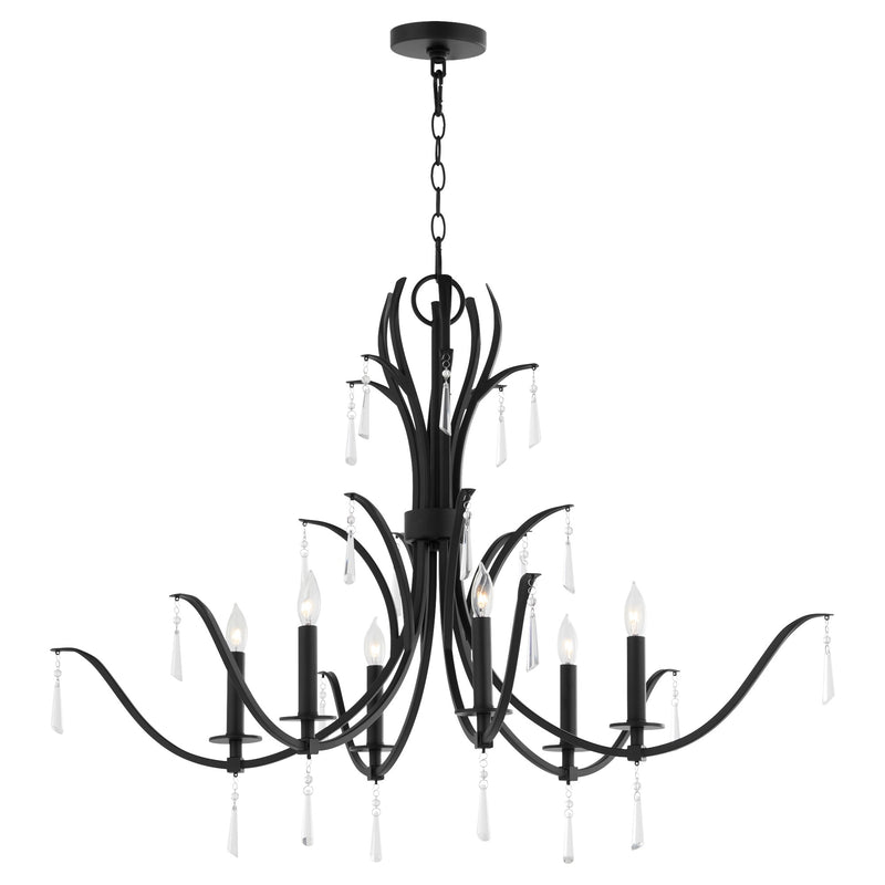 Majesty 6 Light Oval Chandelier in Matte Black