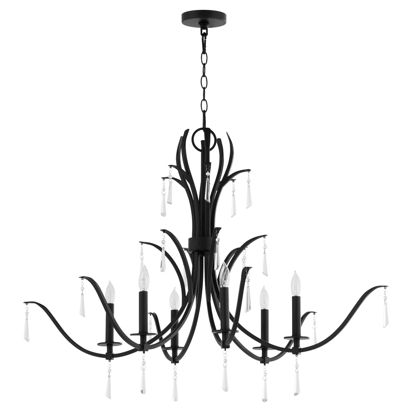 Majesty 6 Light Oval Chandelier in Matte Black