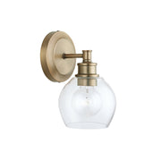 Mid Century Bath Sconce in Aged Brass