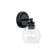 Mid Century Bath Sconce in Matte Black
