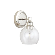 Mid Century Bath Sconce in Polished Nickel