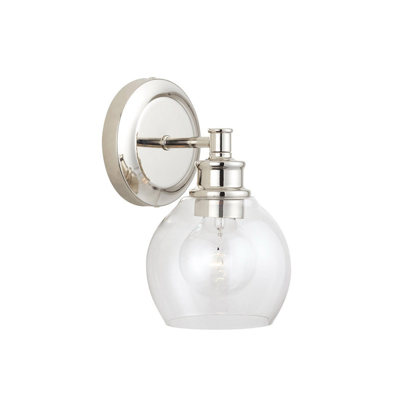 Mid Century Bath Sconce in Polished Nickel