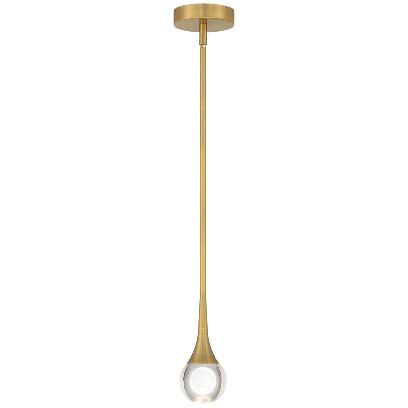 Georgia LED Mini Pendant in Antique Brushed Brass