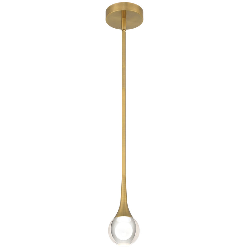 Georgia LED Mini Pendant in Antique Brushed Brass