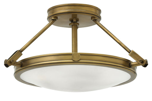 Collier 3-Light Semi-Flush Mount in Heritage Brass