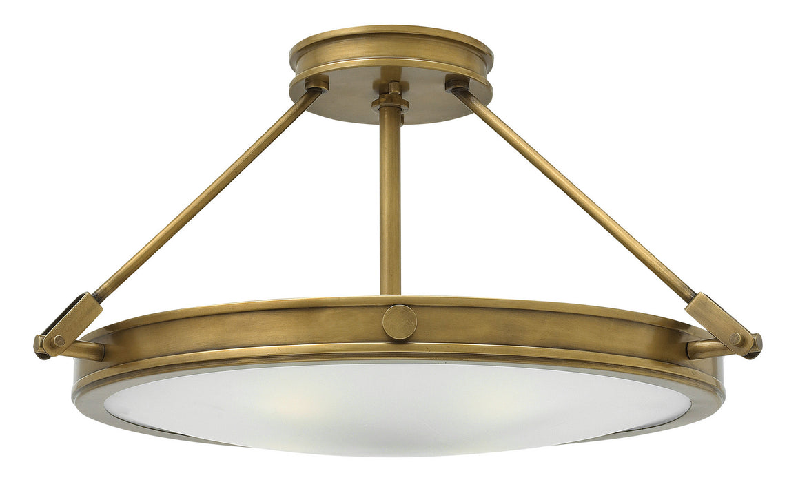 Collier LED Semi-Flush Mount in Heritage Brass