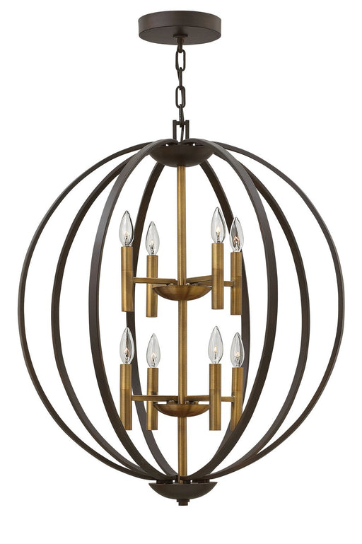Euclid 8-Light Two-Tier Orb Chandelier in Spanish Bronze