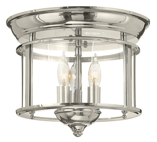 Gentry 3-Light Flush Mount in Polished Nickel