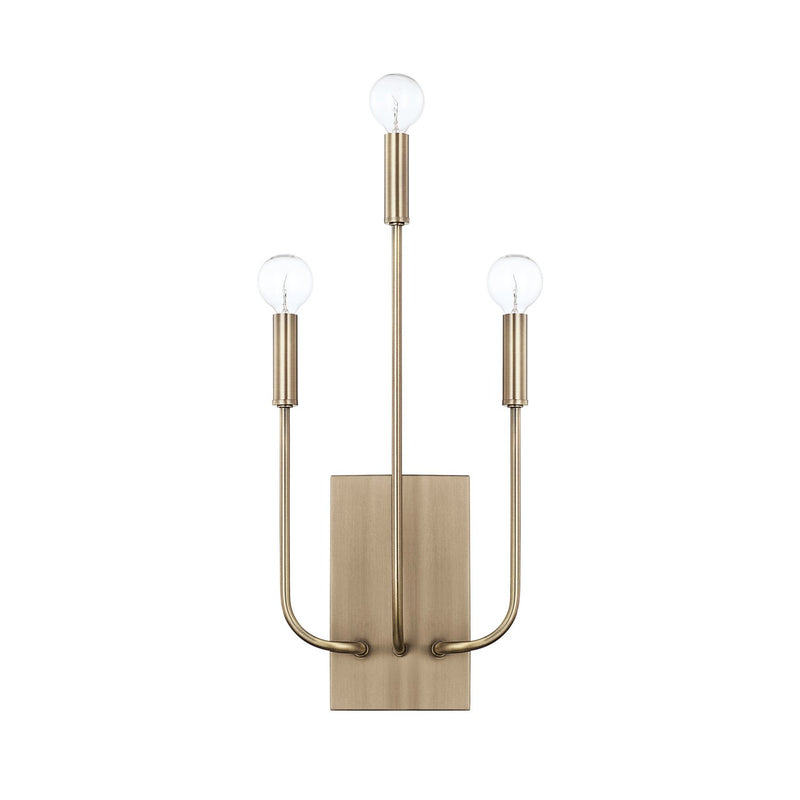 Zander 3-Light Wall Sconce in Aged Brass