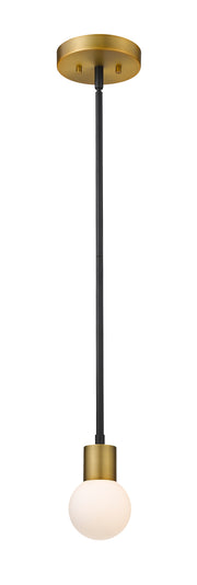Neutra 1 Light 6" Pendant in Matte Black + Foundry Brass