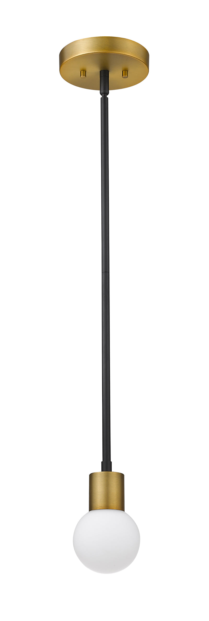Neutra 1 Light 6" Pendant in Matte Black + Foundry Brass