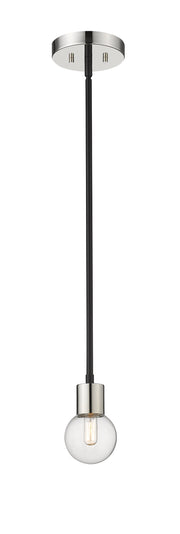 Neutra 1 Light 6" Pendant in Matte Black + Polished Nickel