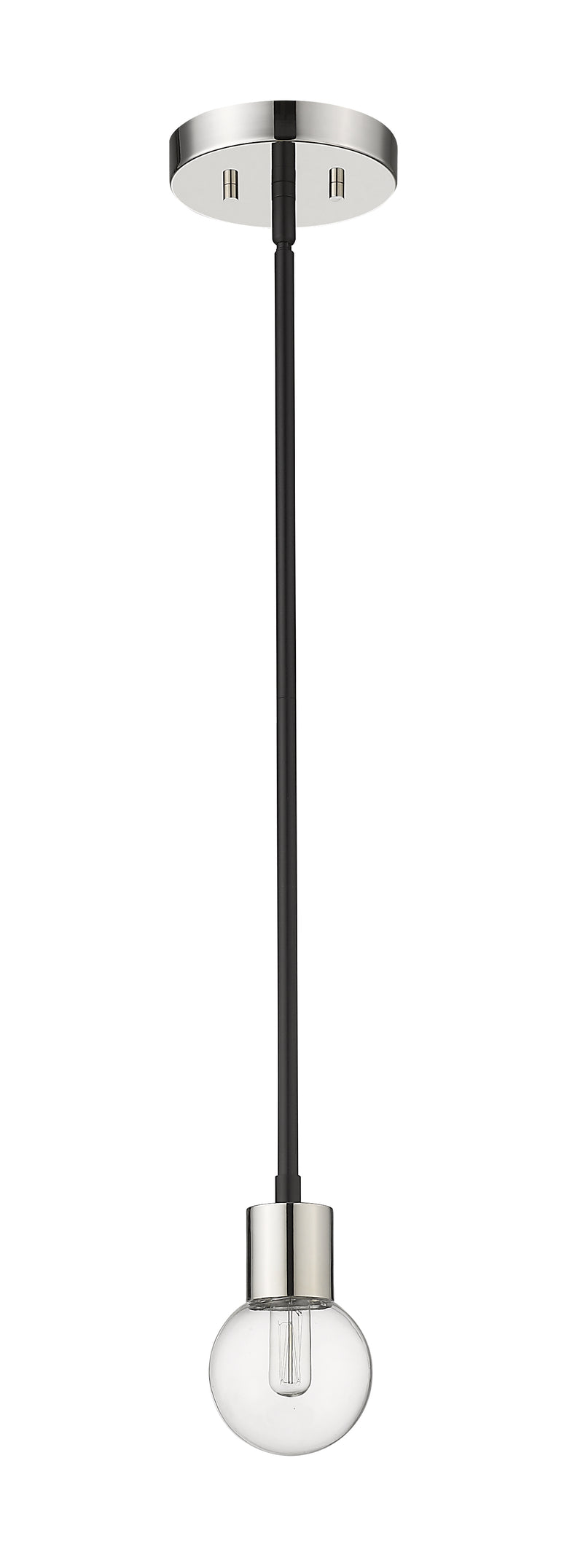 Neutra 1 Light 6" Pendant in Matte Black + Polished Nickel