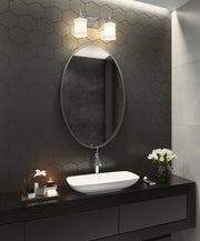 Cadoc 2 Light 15" Vanity in Brushed Nickel in a room setting