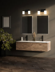 Cadoc 2 Light 15" Vanity in Matte Black in a room setting