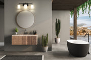 Cadoc 3 Light 23.5" Vanity in Matte Black in a room setting
