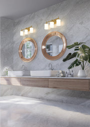 Cadoc 3 Light 23.5" Vanity in Modern Gold in a room setting