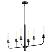 Sheridan 6 Light Linear Chandelier in Matte Black