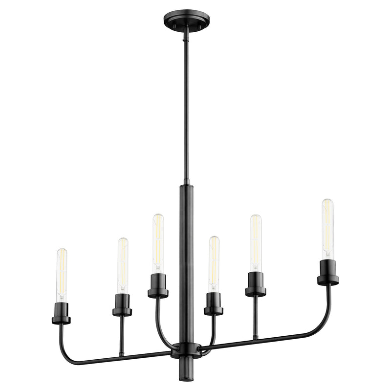 Sheridan 6 Light Linear Chandelier in Matte Black