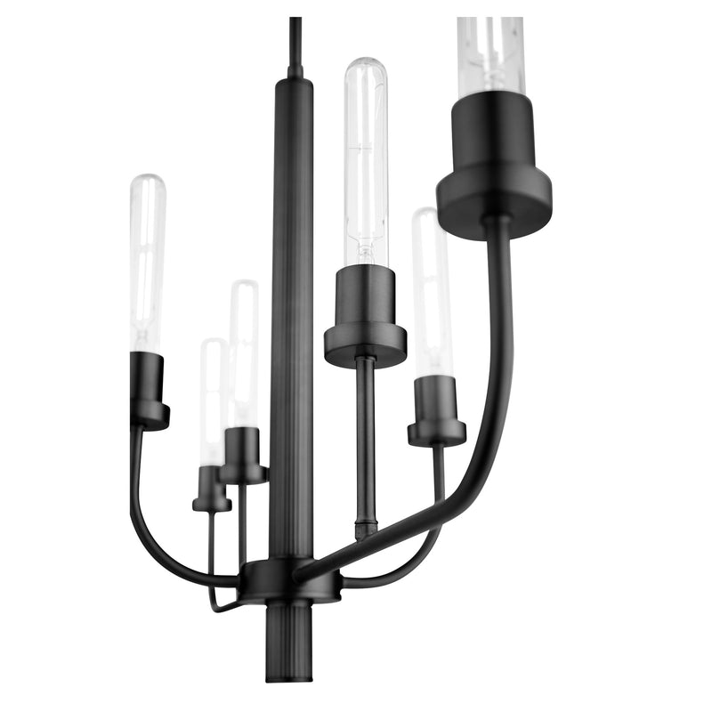 Sheridan 6 Light Linear Chandelier in Matte Black