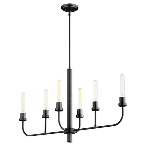 Sheridan 6 Light Linear Chandelier in Matte Black