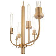 Sheridan 6 Light Linear Chandelier in Aged Brass