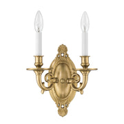Milford 2 Light 9.5" Sconce in Aged Brass