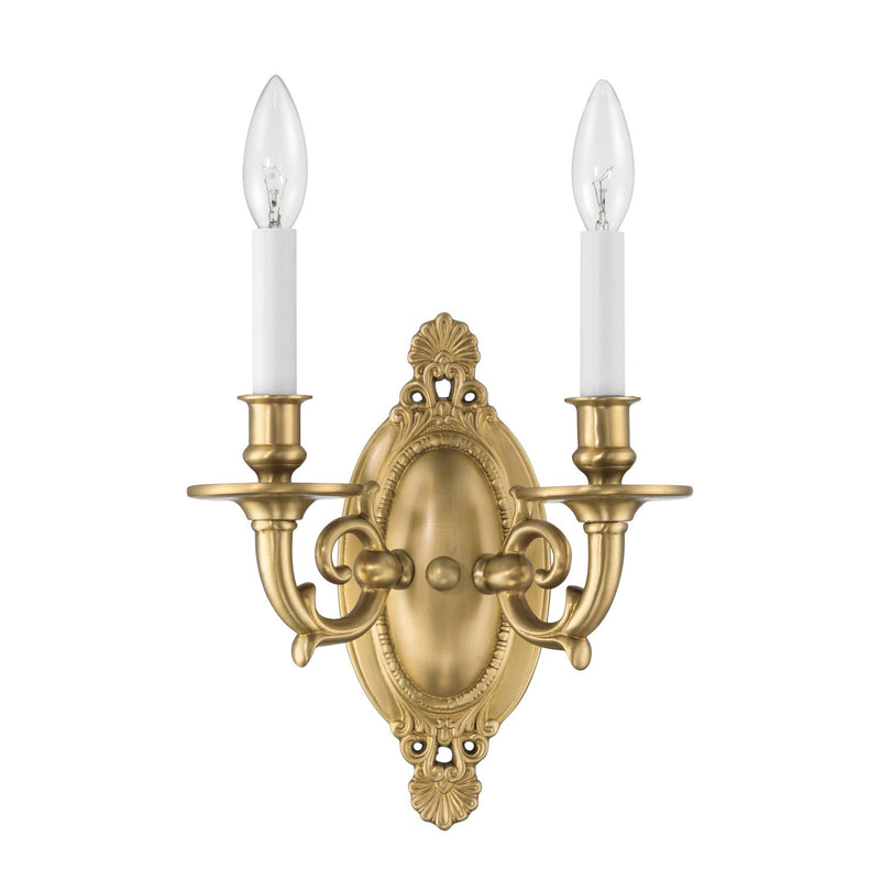 Milford 2 Light 9.5" Sconce in Aged Brass