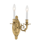 Milford 2 Light 9.5" Sconce in Aged Brass