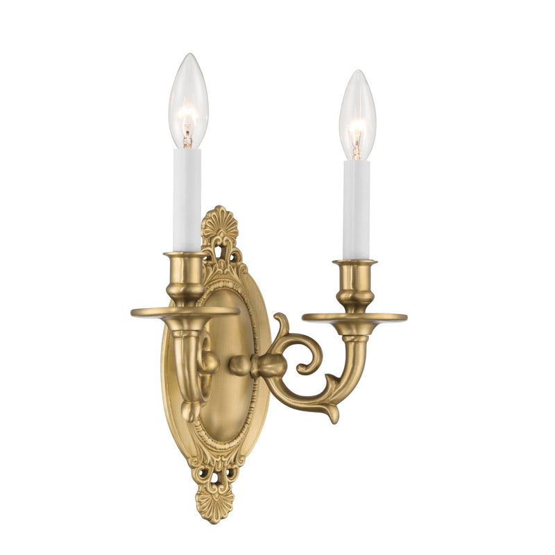 Milford 2 Light 9.5" Sconce in Aged Brass