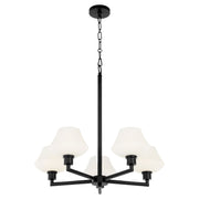 Cassini 5 Light Chandelier in Matte Black