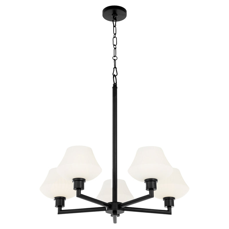 Cassini 5 Light Chandelier in Matte Black