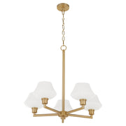 Cassini 5 Light Chandelier in Aged Brass