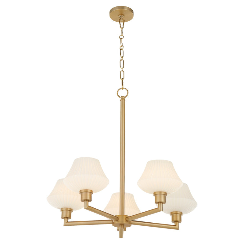 Cassini 5 Light Chandelier in Aged Brass