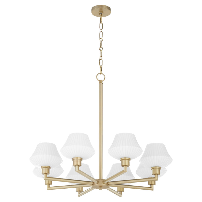 Cassini 8 Light Chandelier in Aged Brass