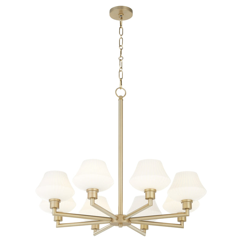 Cassini 8 Light Chandelier in Aged Brass